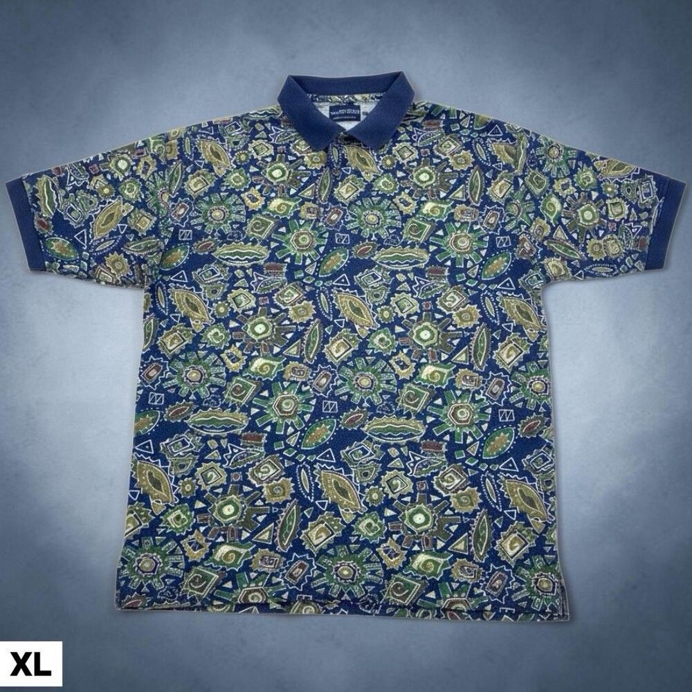 VTG 90’s Givenchy Polo Shirt Mens XL Activewear Short Sleeve Tribal Southwest